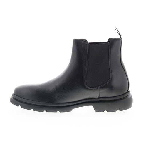 Studio Belvedere Otto Mens Black Leather Slip On Chelsea Boots