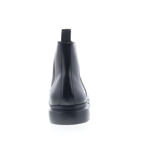Studio Belvedere Otto Mens Black Leather Slip On Chelsea Boots