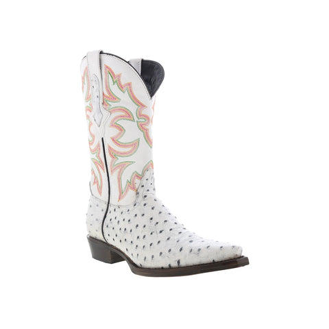 Dingo Outlaw DI-115 Mens White Leather Pull On Cowboy Western Boots