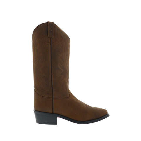 Jama Old West OW2011 Mens Brown Wide Nubuck Slip On Cowboy Western Boots
