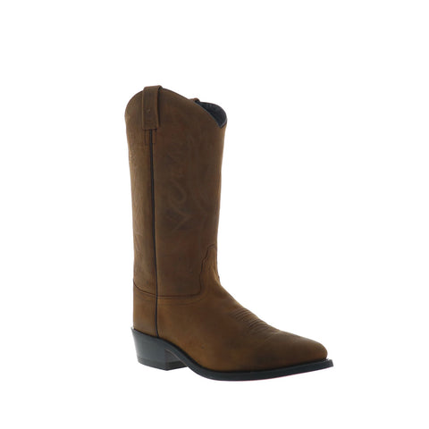 Jama Old West OW2011 Mens Brown Wide Nubuck Slip On Cowboy Western Boots