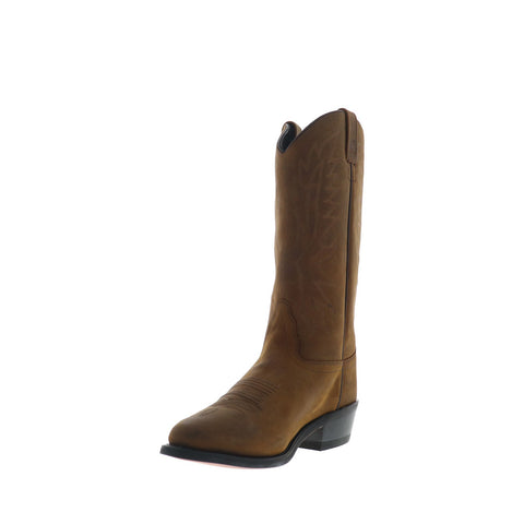 Jama Old West OW2011 Mens Brown Wide Nubuck Slip On Cowboy Western Boots