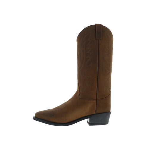 Jama Old West OW2011 Mens Brown Wide Nubuck Slip On Cowboy Western Boots