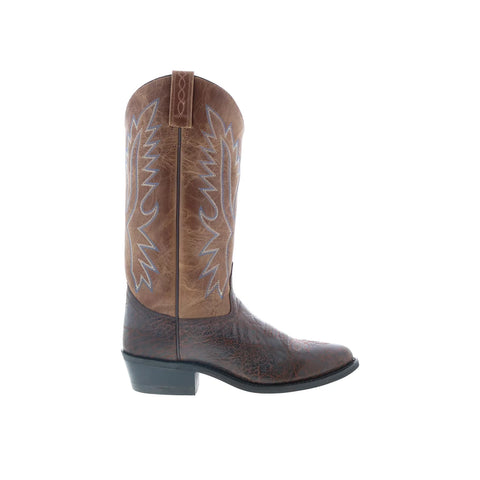 Jama Old West OW2015 Mens Brown Leather Slip On Cowboy Western Boots