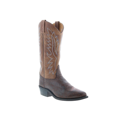 Jama Old West OW2015 Mens Brown Leather Slip On Cowboy Western Boots
