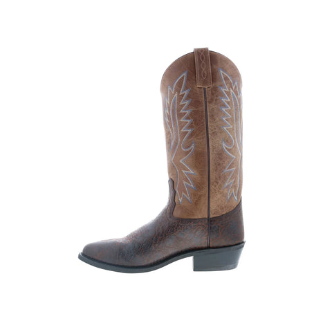 Jama Old West OW2015 Mens Brown Leather Slip On Cowboy Western Boots
