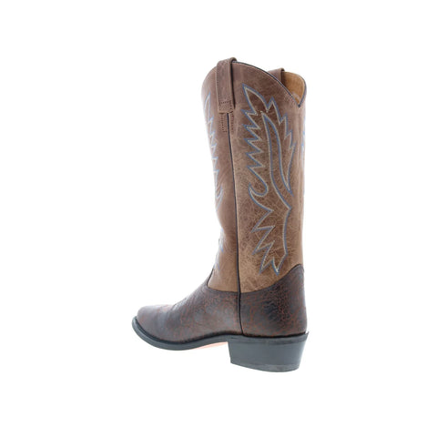 Jama Old West OW2015 Mens Brown Leather Slip On Cowboy Western Boots