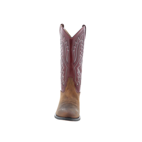 Jama Old West OW2016 Mens Brown Leather Slip On Cowboy Western Boots