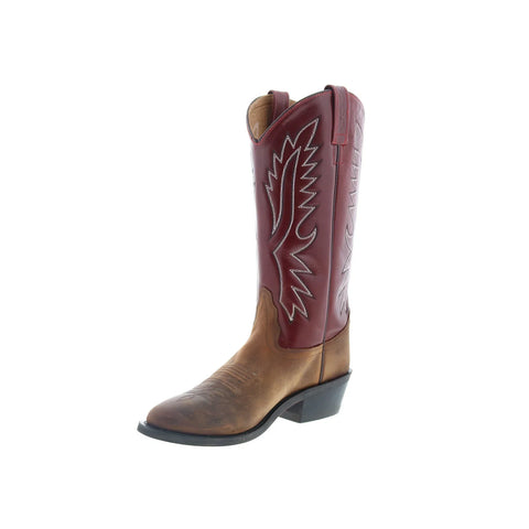 Jama Old West OW2016 Mens Brown Leather Slip On Cowboy Western Boots