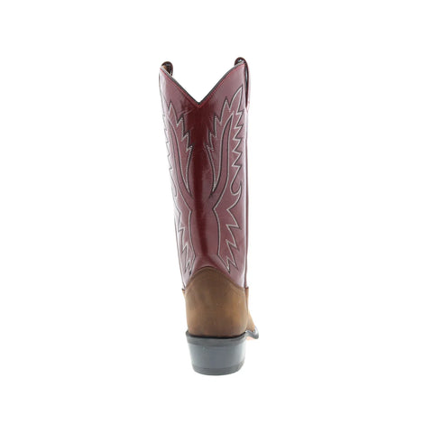 Jama Old West OW2016 Mens Brown Leather Slip On Cowboy Western Boots