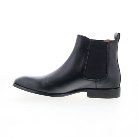 Steve Madden Owner OWNE01M Mens Black Leather Slip On Chelsea Boots