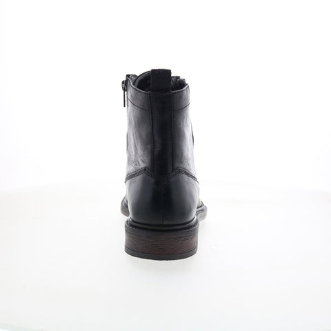 Steve Madden P-Gabe Mens Black Leather Lace Up Casual Dress Boots