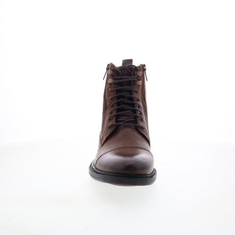 Steve Madden P-Gabe Mens Brown Leather Lace Up Casual Dress Boots