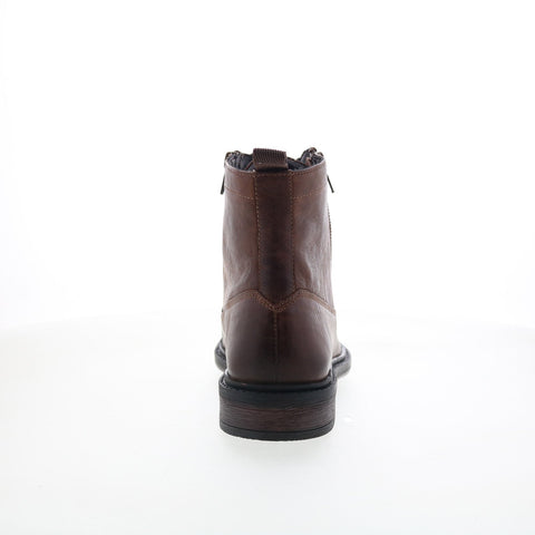 Steve Madden P-Gabe Mens Brown Leather Lace Up Casual Dress Boots