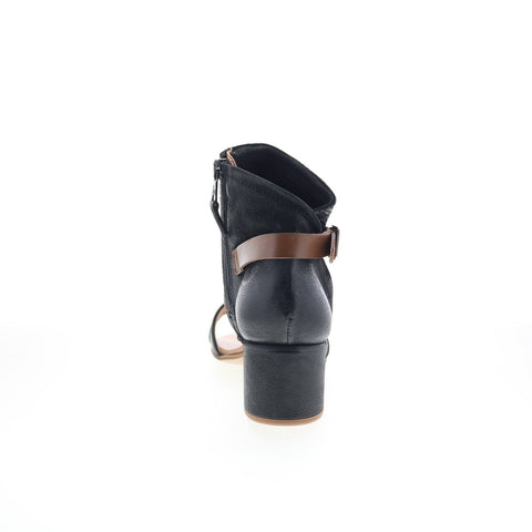 Miz Mooz Brandy P13006-102-0002 Womens Black Leather Heeled Sandals Shoes