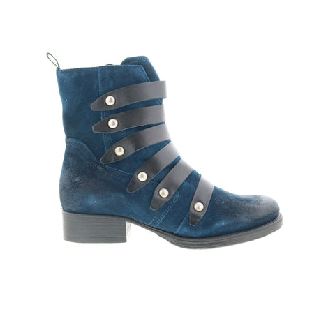 Miz Mooz Nancie P20240-101-0001 Womens Blue Suede Ankle & Booties Boots