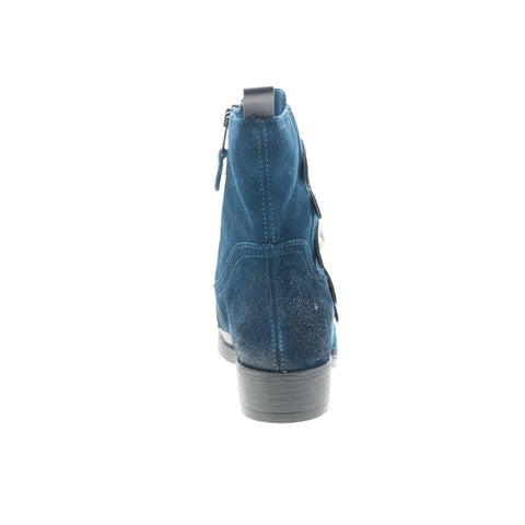 Miz Mooz Nancie P20240-101-0001 Womens Blue Suede Ankle & Booties Boots