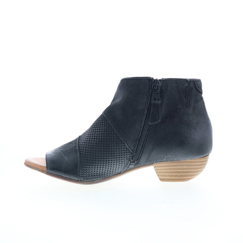 Miz Mooz Clermont P41007-101-6002 Womens Black Leather Ankle & Booties Boots