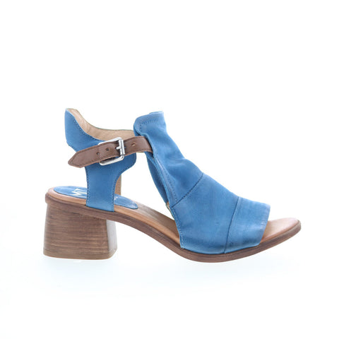 Miz Mooz Palomina P61001-102-0005 Womens Blue Leather Heeled Sandals Shoes