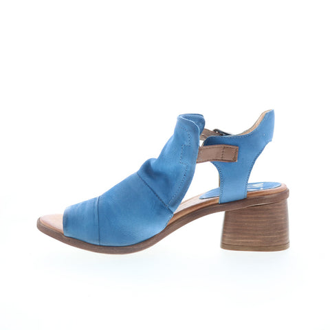 Miz Mooz Palomina P61001-102-0005 Womens Blue Leather Heeled Sandals Shoes