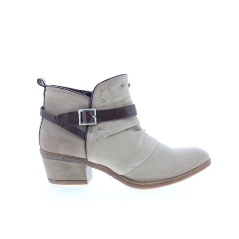Miz Mooz Karima Womens Gray Leather Zipper Ankle & Booties Boots