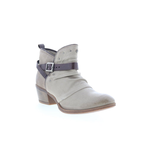 Miz Mooz Karima Womens Gray Leather Zipper Ankle & Booties Boots