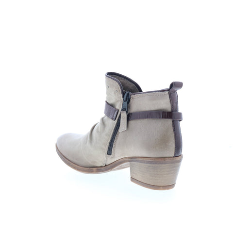 Miz Mooz Karima Womens Gray Leather Zipper Ankle & Booties Boots