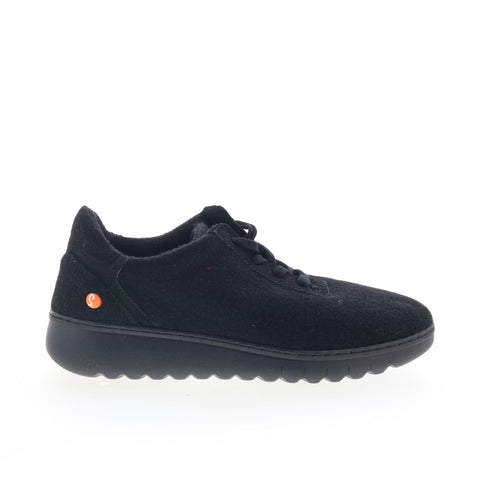 Softinos Elra ELRA670SOF Womens Black Suede Lifestyle Sneakers Shoes