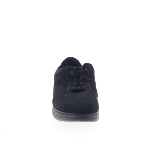 Softinos Elra ELRA670SOF Womens Black Suede Lifestyle Sneakers Shoes