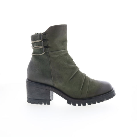 Miz Mooz Mildred P91202-101-6214 Womens Green Leather Ankle & Booties Boots