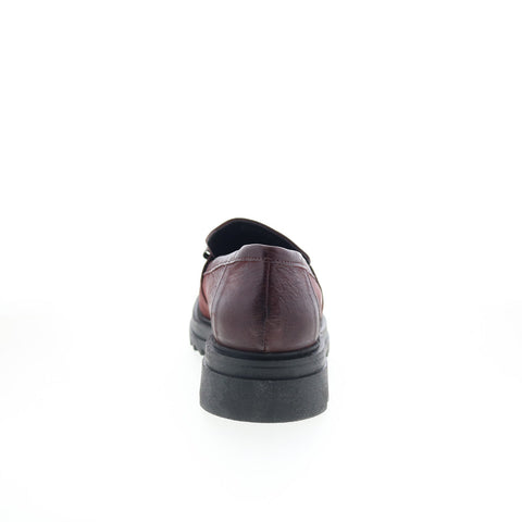 Miz Mooz Fergus P94106-101-6345 Womens Burgundy Leather Loafer Flats Shoes
