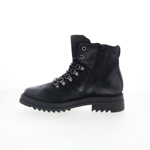 Miz Mooz Freddie P94201-101-6002 Womens Black Leather Zipper Motorcycle Boots