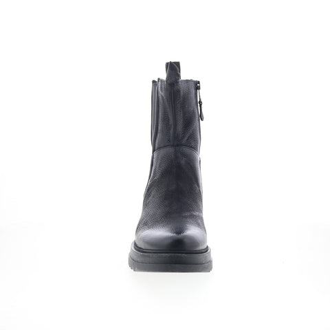 Miz Mooz Fennel P94204-101-6002 Womens Black Leather Zipper Chelsea Boots