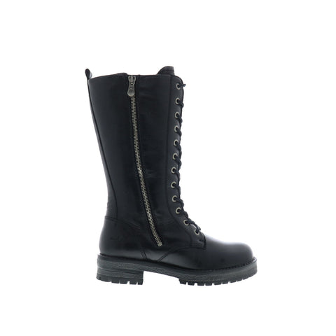 Bos. & Co. Pacer Womens Black Leather Lace Up Casual Dress Boots
