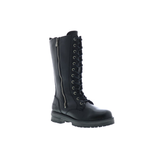Bos. & Co. Pacer Womens Black Leather Lace Up Casual Dress Boots
