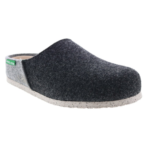 Mephisto Paddi Mens Black Canvas Slip On Clogs Slippers Shoes