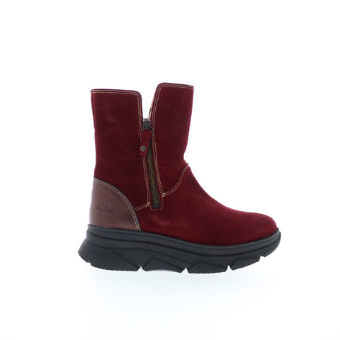Bos. & Co. Padi Womens Red Suede Zipper Ankle & Booties Boots