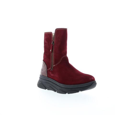 Bos. & Co. Padi Womens Red Suede Zipper Ankle & Booties Boots