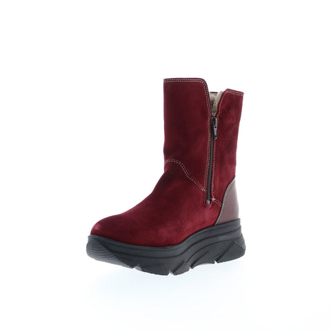 Bos. & Co. Padi Womens Red Suede Zipper Ankle & Booties Boots