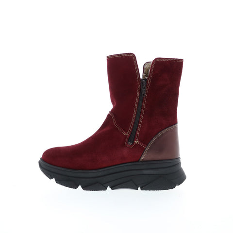 Bos. & Co. Padi Womens Red Suede Zipper Ankle & Booties Boots