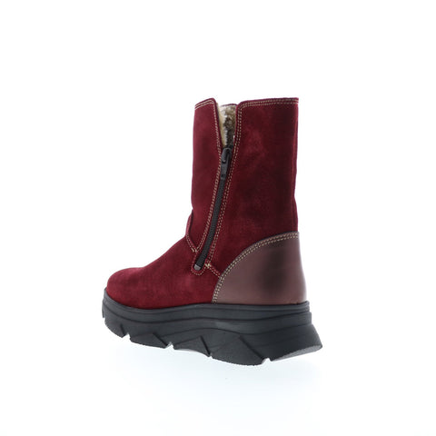 Bos. & Co. Padi Womens Red Suede Zipper Ankle & Booties Boots
