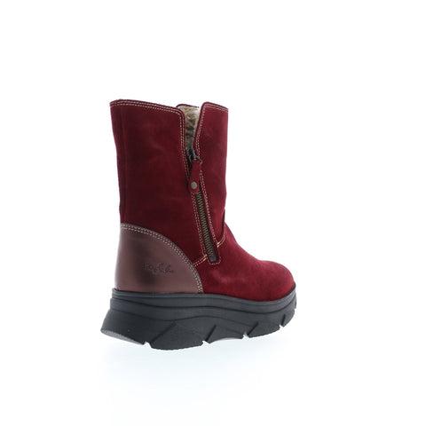 Bos. & Co. Padi Womens Red Suede Zipper Ankle & Booties Boots