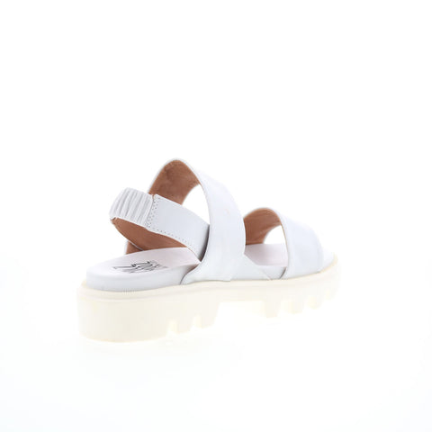 Miz Mooz Paislee Womens White Leather Slip On Strap Sandals Shoes