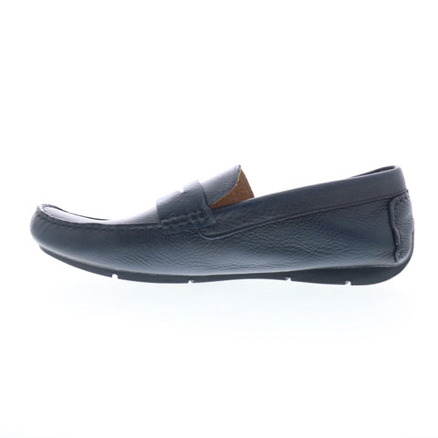 Studio Belvedere Palermo Mens Blue Leather Loafers & Slip Ons Moccasin Shoes