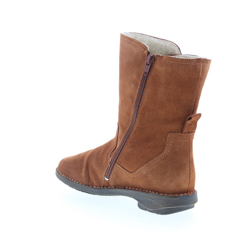 Miz Mooz Pamela Womens Brown Suede Zipper Casual Dress Boots