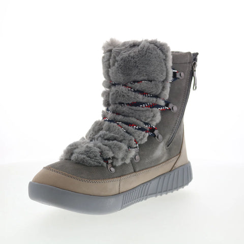 Pajar Pamona 52467 Womens Gray Nubuck Lace Up Ankle & Booties Boots