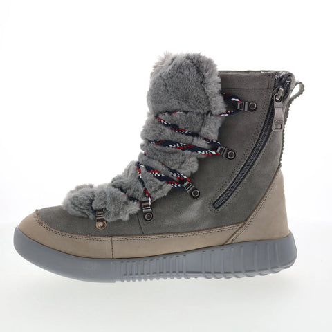 Pajar Pamona 52467 Womens Gray Nubuck Lace Up Ankle & Booties Boots