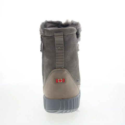 Pajar Pamona 52467 Womens Gray Nubuck Lace Up Ankle & Booties Boots