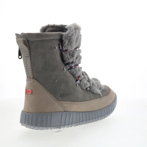 Pajar Pamona 52467 Womens Gray Nubuck Lace Up Ankle & Booties Boots