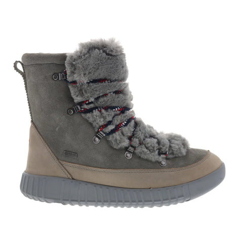 Pajar Pamona 52467 Womens Gray Nubuck Lace Up Ankle & Booties Boots